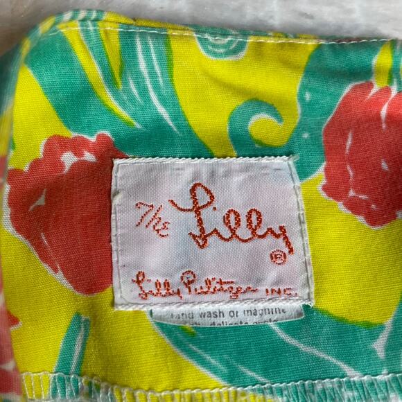 LILLY PULITZER 60s/70s Mini Skirt Tulip Floral Yellow‎ Vintage Retro Pocket - Picture 6 of 8